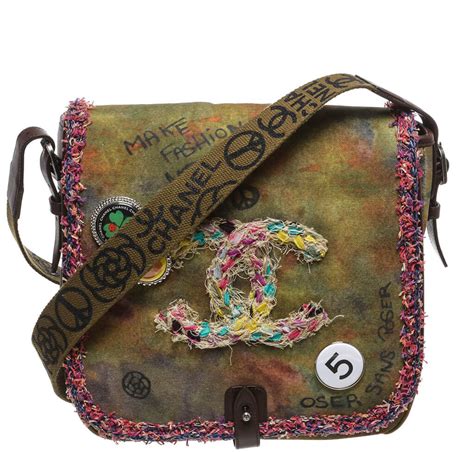 chanel graffiti messenger bag|chanel backpack canvas graffiti.